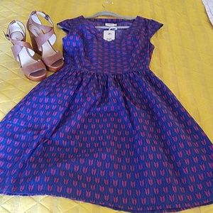 Mata traders plum arrow Aurora a line dress nwt